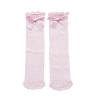 Pudcoco Toddler Kid Baby Girl Clee High Duge Socks Bow Pamučne povremene čarape