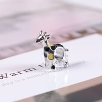 Modne legure Metalne srebrne žirafe perle šarm narukvica DIY nakit za žene