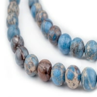 Thebedchest Carolina Plavi morski sediment jasper perle: Organski dragušni krug sfernim energetskim