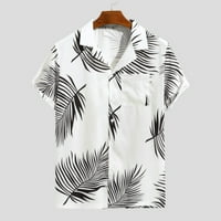 Hanxiulin mužjak ljetni casual print plus size majica kratki rukav isključite košulju ogrlice