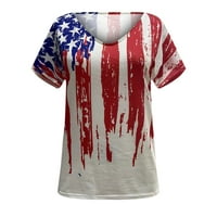 Majica 4. jula za žene Ljetna casual bluza V-izrez žene vrhovi dan neovisnosti