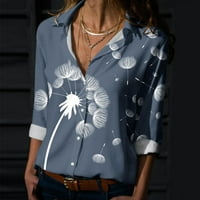 Ženski proljetni ljetni tiskani majica s dugim rukavima Vpska bluza Jedne majice s jednom rukavom za
