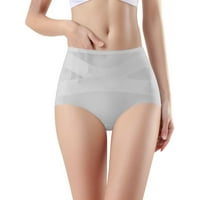 Entyinea Oblikove gaćice za žene Tummy Control Ganty High Squik čipkasti lažljivi karoserija Donje rublje Sivi XL