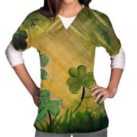 Idoravanske ženske plus veličine vrhova čišćenje ženske košulje s kratkim rukavima V-izrez Saint Patrick