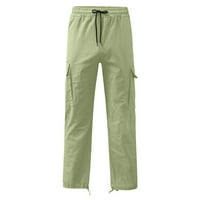 Duksevi za žene Čvrsti povremeni džepovi na otvorenom ravno tipom fitness hlače teretni hlače pantalone, zeleno, m