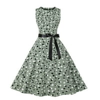 Žene 1950-ih Vintage Tea haljina Rockabilly mamu Party Cocktail Swretch haljina scoop vrat haljina bez