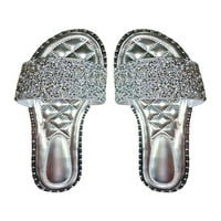 WAZSHOP Womens Sliper Glitter Bling Fancy Slight Spusta s niskim klinom Sparkle Sandals Cipele