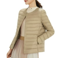 PXIAKGY jakne za žene Ženska pakiranje ultra lagana težina kratka dolje jakna Khaki + 4xl