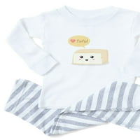 Cafepress - Kawaii Tofu pita ljude da vole tofu baby pidžama - toddler dugih rukava pidžama set