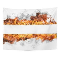 Crvena bijela vatrena pruga narančasta plamen dim vruće prirode Wildfire Wall Art vješalica tapiserija