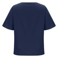 Stamzod Womens Tops Ležerne prilike za ispis kratkih rukava V-izrez Loose Majica Bluza Goss Clearence