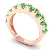 1. CT sjajan okrugli rez simulirani zeleni dijamant 14K ružičastog zlatnog slaganja za ružu od 9