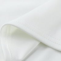 DMQupv teretne hlače Ženske bijele pamučne posteljine hlače elastična čipkasti čipkasti čipkasti patchwork