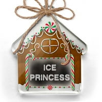 Ornament tiskan jednostrano ledene princeze čiste kocke leda na crno božićne neonblond