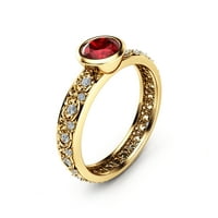14k zlatni prirodni rubin vintage bezel prsten