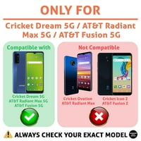Talozna tanka futrola za telefon kompatibilna za Cricket Dream 5G, AT & T zračno MA 5G Fusion 5G, Tekst Zeleni avokado Print, Lagan, Fleksibilan, Soft, SAD
