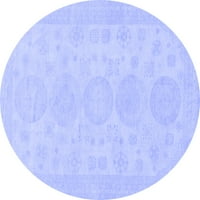 Ahgly Company u zatvorenom okrugle apstraktne plave moderne prostirke, 8 'kruga