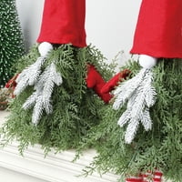 Zoiuytrg osvijetljeno božićno drvce gnome polica sjedeće ukrašavanje sa prugastim čarapama