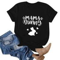 Košulje za žene Grafički tee Uskrs kratkih rukava CREW CREE Crt Rabbit Bunny tiskana majica Top Casual