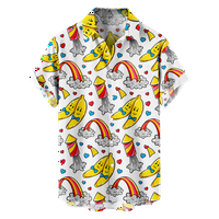 Rainbow ispisane havajske košulje, moderne ljetne majice na plaži na plaži za ljeto