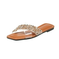 JJayotai sandale za čišćenje žena za žene Ljetne žene modne povremene ravne sandale Flip-flops rollbacks