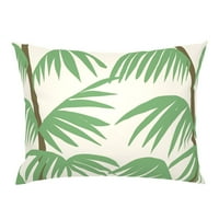 Pamuk Saten Sham, Standard - Sažetak Palms Tropical Stripe Nature Minimalističke ljetne vibracije Veliki