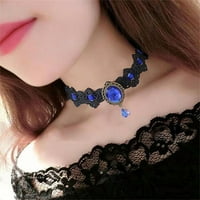 Retro Gothic Choker Elegantna ogrlica crna ogrlica lanca Crna Choker Clavicle sa čipkom nakita za žene
