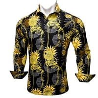 Barry.Wang mun mahune dugih rukava cvijet havajske majice na plaži Dizajner pritkano cool gumb casual