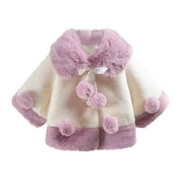YoHome Kids Baby Plish Girls Slatka vjetra Otvorena odjeća kaput zimska odjeća