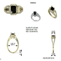 2. CTW kvadratni oblik ametist Sterling srebrni zlatnik Vermeil Split SHANK ženski vjenčani prsten