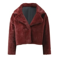 Yinguo Furry rukavska veličina topla jakna Fauxlong plus odjeća kratki kaput ženski kaput