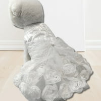Sjajna haljina za pse - trodimenzionalno cvijeće, bez pilula, udobnog, modne ukrase - vjenčanica od