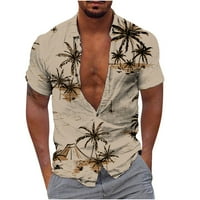 Košulje od tropske plaže za muškarce Ležerne prilike ljetne kratkih rukava dolje Palm Tree Grafički