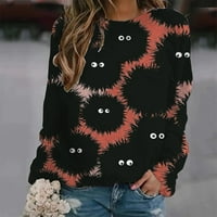 Halloween Fall dukserica - Žene Crne mačke Jesenski pulover vrhovi slatkih grafičkih majica s dugim