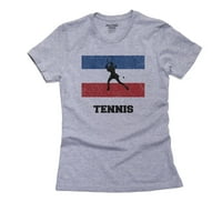 Jugoslavija Olimpijsko - tenis - zastava - Silueta ženska pamučna siva majica