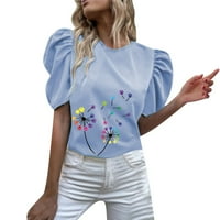 B91XZ Ljetne košulje za žene Trendy Womens Fomens Fomens Clower Closet s majicom TOP TOP CALESTE Slim