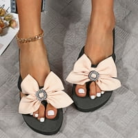 Leey-World Ženske cipele Ženske ravne sandale Slatke dragulje Sandale Gem Shining Dressy Ljetne vjenčane