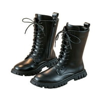 Zodanni Girl Jahanje Boot Side patentni patentni zatvarač Visoki čizme Lug Sole Knee High Boots School