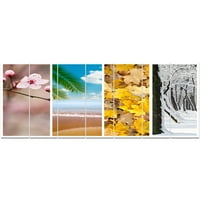 Dizajn Art 'Four Seasons Svjetski kolaž' Fotografski ispis višedijelni sliku na platnu
