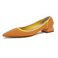 Crocowalk dame visoke potpetice Chunky potpetice šiljaste cipele cipele ženske uredske cipele vjenčani modni kliz na narančastu 5