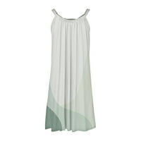 Haljina za žene, ženska modna ljetna plaža casual print bez rukava slatka mini ovjera zelena xl
