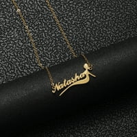 Ogrlica personaliziranog naziva, po mjeri naziva Ogrlica od nehrđajućeg čelika Grede Mermaid ogrlice