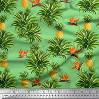 Listovi pamučnog voira od pamučne voile, cvjetni i ananas plodovi ispis tkanine sa dvorištem širom