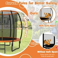 Topbuy Trampolin 8ft ASTM odobren rekreativni trampolin sa ljestvicom kućište sigurnosnog jastučića i čelične narandže narandžastim pocinčanim čelikom