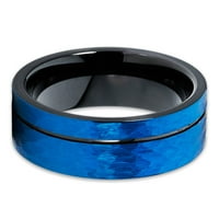 Plavi čekić vjenčani prsten, crnim volfram prsten, volfram karbidni prsten, zaručni prsten, jedinstveni