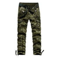 Aaimomet Teretne hlače za muškarce Cargo Pant kamuflaža Pokazni patentni pantalone u punom duljinu