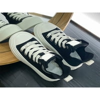 Daeful Women Boots Platform gležnjački boot rhinestone skejte cipele svakodnevno lagane casual canvas modne plijene crne 4,5