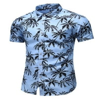 Voguele Muška majica Majica kratkih rukava rever na vrhu Odmor TEE Redovna fit bluza plava 2xl