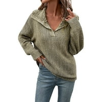 Durtebeua ženska casual crewneck dukserica dugih rukava pletena pulover jeseni zimski džemper Jumper