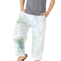 Fartey MENS PLUS sizene plaže Hlače Havajski džepovi za print Baggy Fit Pant sa elastičnim pantalonama